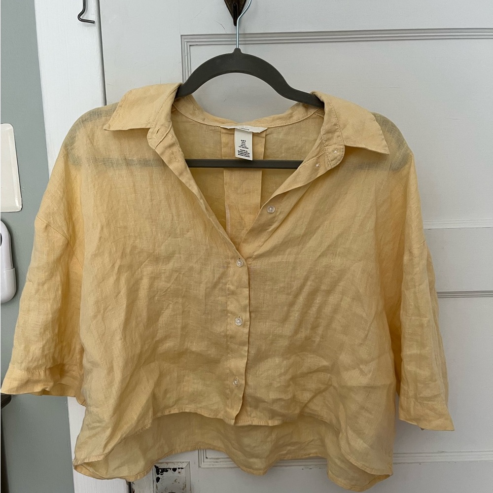 H&M linen short sleeve shirt